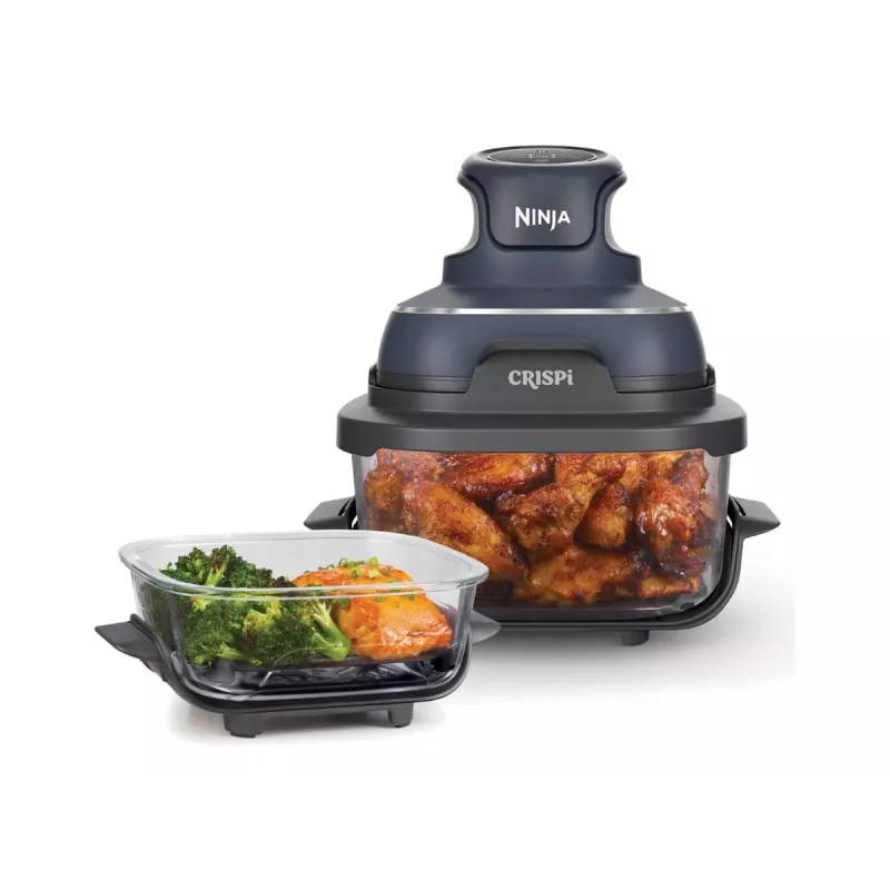 Ninja CRISPi Single 3.8 L 1700 W Karšto oro gruzdintuvė Mėlyna, Pilka, Skaidri