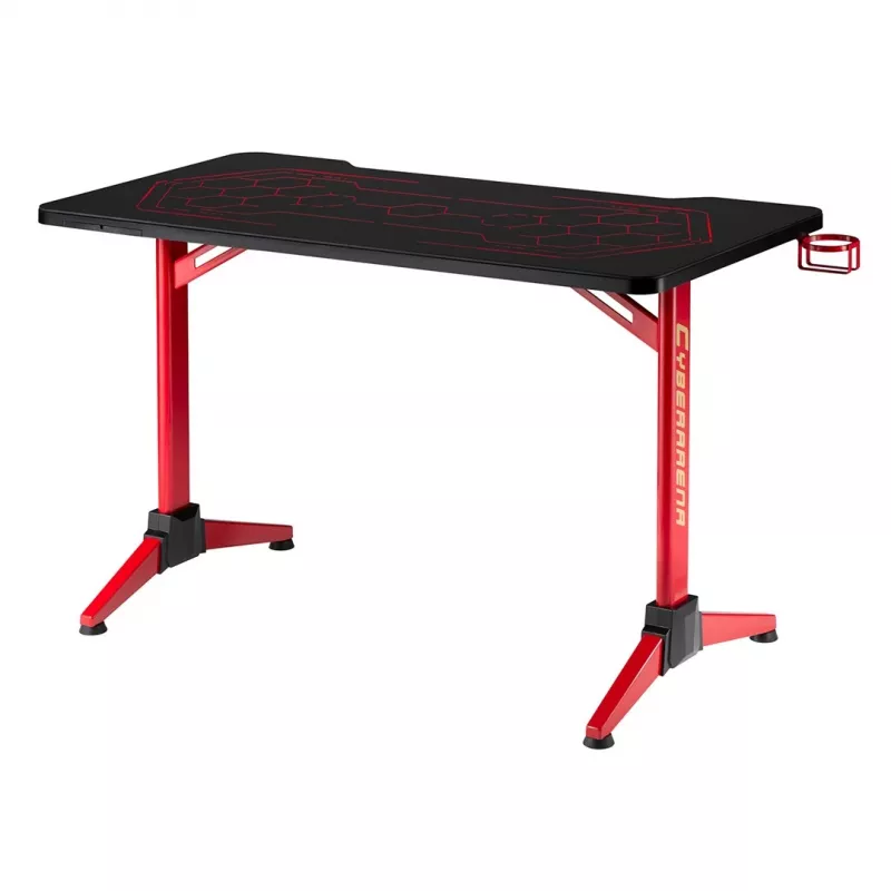Gaming stalas MACLEAN RS163 RGB LED, didelis stalviršis, maksimali apkrova 100 kg, maksimalus aukštis 760 mm