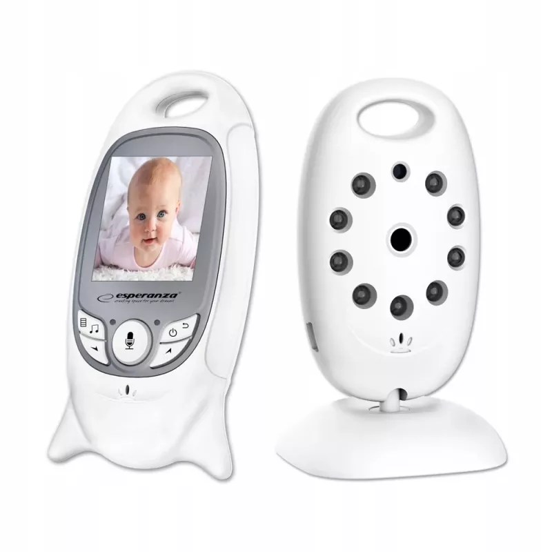 Vaizdo kūdikio monitorius ESPERANZA EHM001 – 2 colių LCD, 320×240 vaizdas, naktinis matymas 5 m, temperatūros jutiklis, iki 260 m atstumas, įkraunama LiPo 540 mAh