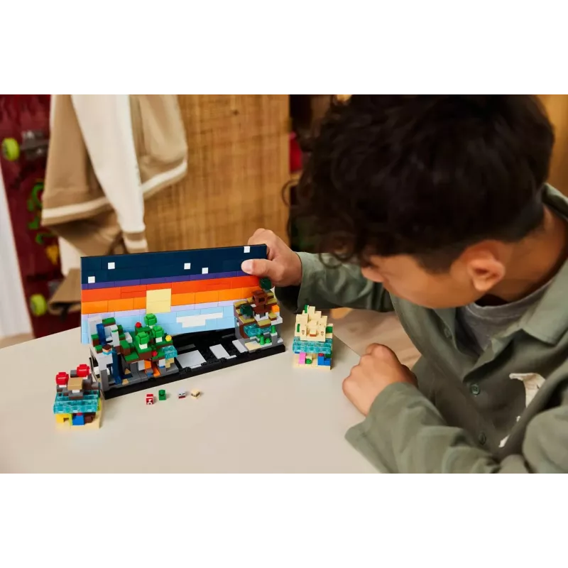 LEGO MINECRAFT 21589 Mini Biomes – Statyk ir demonstruok ikoninius Minecraft biomas