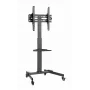 TV stovas GEMBIRD TVS-55T-01 32–55 coliams, plieninis, reguliuojamas aukštis, VESA 100x100–400x400, pakreipimas, ratukai, max 35 kg