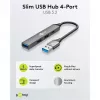 Goobay Slim 4 prievadų USB šakotuvas, USB-A į USB-C™/USB-A, USB 3.2 (74458)