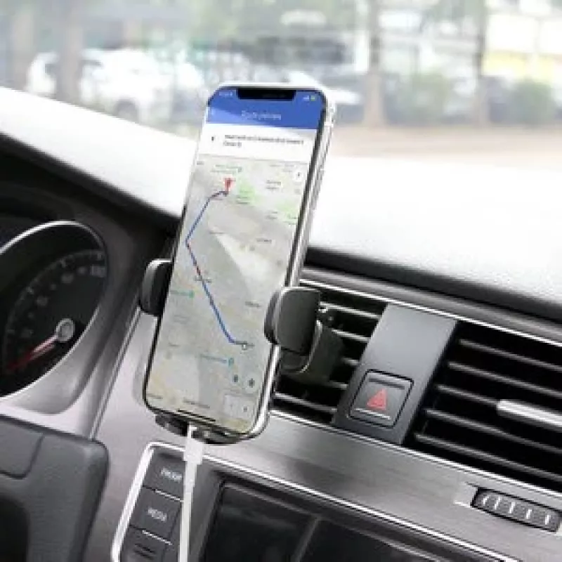 Telefono laikiklis Aukey HD-C48 reguliuojamas 360° išmaniesiems telefonams ir mažoms planšetėms, spaustuvinis laikiklis, sukama ranka