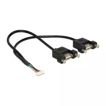 USB kabelis DeLOCK 84839 USB 2.0 0,25 m 2 x USB A juodas