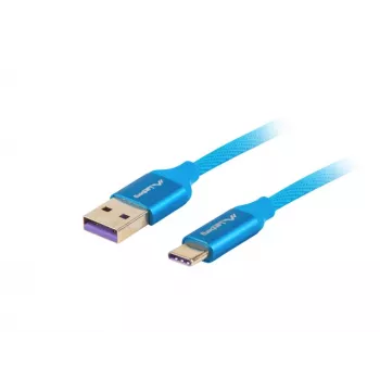 USB 2.0 kabelis LANBERG CA-USBO-21CU-0010-BL — USB A į USB C, 1 m, mėlynas