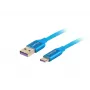 USB 2.0 kabelis LANBERG CA-USBO-21CU-0010-BL — USB A į USB C, 1 m, mėlynas