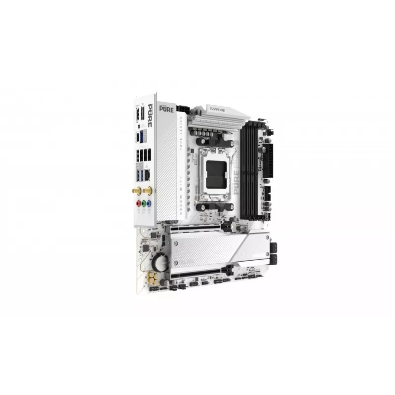 Pagrindinė plokštė Sapphire PURE B850M WIFI Micro ATX — AMD B850, Socket AM5, DDR5 iki 8000 MHz, 4 DIMM, Wi‑Fi 6, 2.5Gb LAN, 2× M.2, PCIe 5.0 x16