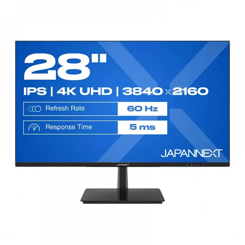 JAPANNEXT JN-I280UHD60F-P 28 colių 4K UHD monitorius, IPS, 3840x2160, 5 ms, 60 Hz, AMD FreeSync, HDMI, DisplayPort