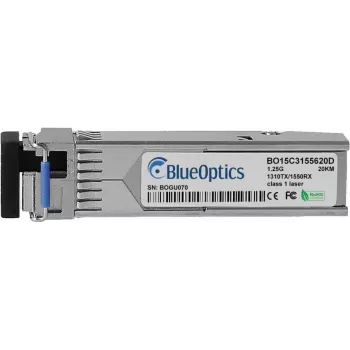 Suderinamas Mikrotik S-35LC20D BlueOptics BO15C3155620D SFP siųstuvas-imtuvas, LC-Simplex, 1000BASE-BX-U, vienmodis šviesolaidis, TX1310nm/RX1550nm, 10KM, DDM, 0°C/+70°C (S-35LC20D-BO)