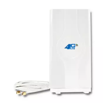 Omni-kryptinė antena QOLTEC 57013, 0,6–2,7 GHz, 30 dBi, vertikali poliarizacija, 50 Ω, baltas ABS korpusas