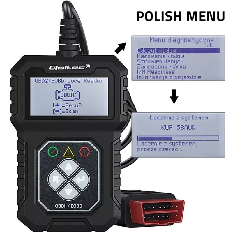 OBDII diagnostikos testeris QOLTEC ProLine (modelis 50684)