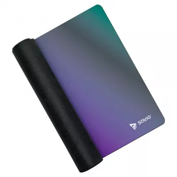 Žaidimų pelės kilimėlis SAVIO Super Speed L Prism Edition — 700×300×3 mm, violetinis, apsiūti kraštai, neslystantis pagrindas