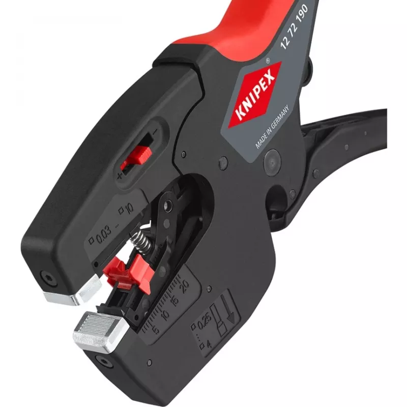 Knipex elektriko daugiafunkcis įrankis NexStrip 12 72 190 SB – vielos nuėmiklis ir užspaudimo replės