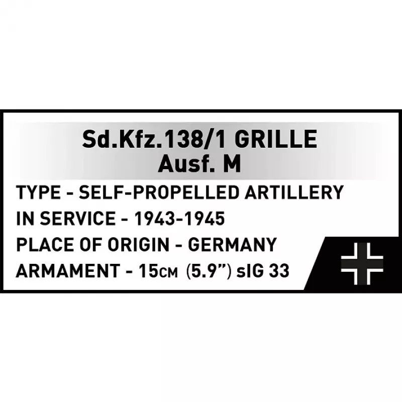 Konstrukcijos modelis Cobi SD.KFZ.138/1 Grille, 720 dalių, ekspozicinis modelis