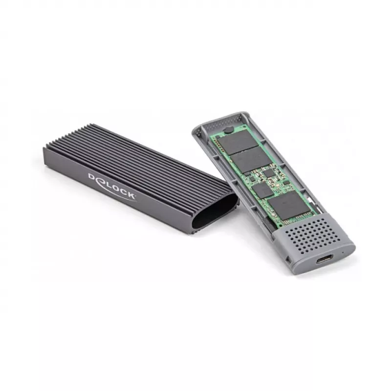 DeLOCK išorinis USB Type-C dėklas M.2 NVMe PCIe arba SATA SSD, be įrankių