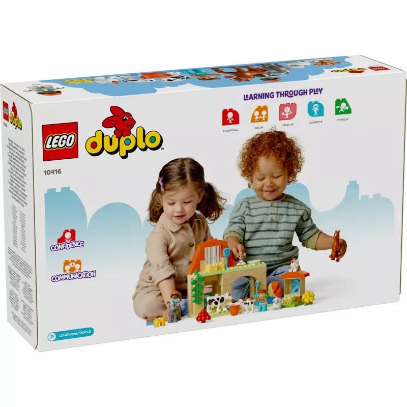 Konstruktorius LEGO DUPLO Ūkio gyvūnų priežiūros rinkinys 10416 – 74 detalės, 2 figūrėlės, nuo 2 metų