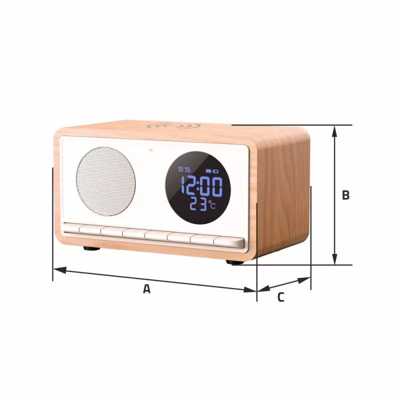 MANTA RDI912W radijo laikrodis Rimini su Bluetooth ir belaidžiu įkrovimu, baltas