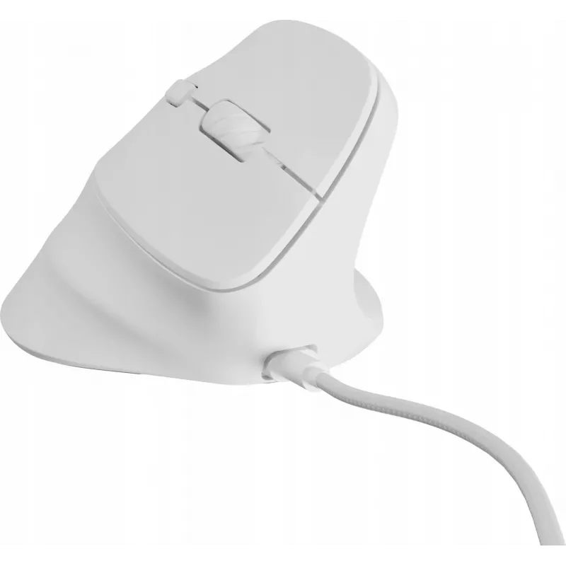 NATEC Crake 2 Pro vertikali pelė, dešinei rankai, USB-A, optinė, 12800 DPI, balta