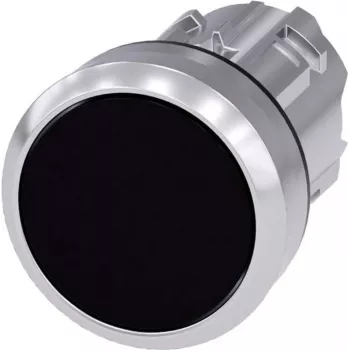 Siemens Drucktaster Frontring Metall, Hochglanz, Betätiger flach Schwarz SIRIUS ACT 3SU1050-0AB10-0AA0 1 St. (3SU1050-0AB10-0AA0)