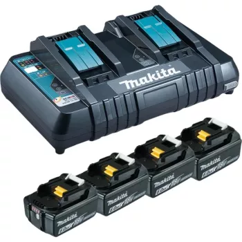 Makita DC18RD - Įkroviklis + 4 akumuliatoriai - Li-Ion - 6 Ah - 108 Wh - 2x akumuliatorių įkrovimas (199485-6)