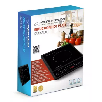 Indukcinė kaitlentė Esperanza EKH011, juoda, plokščias paviršius, 1 kaitvietė
