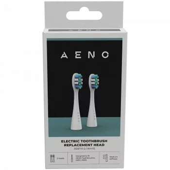 AENO keičiamos dantų šepetėlio galvutės, Baltos, Dupont šereliai, 2 vnt. rinkinyje (skirtos ADB0001S/ADB0002S)