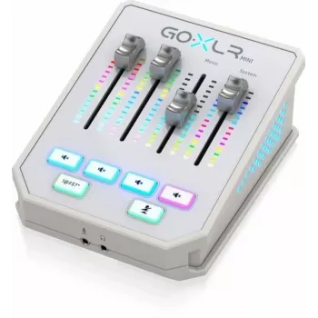 Garso maišytuvas TC-Helicon GO XLR Mini-WH baltas – kompaktiškas USB vokalinis maišytuvas / sąsaja transliacijoms