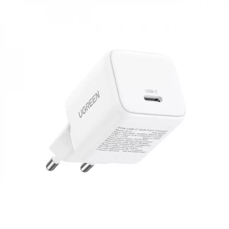 UGREEN Nexode N Series X513 30 W GaN USB-C vieno prievado greitasis įkroviklis, baltas