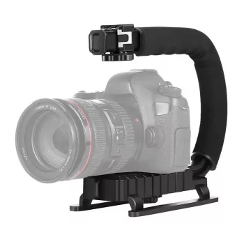 Nešiojamas rankinis stabilizatorius PULUZ PU3005 C formos rankena DSLR ir vaizdo kameroms