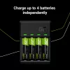 Green Cell GC VitalCharger USB įkroviklis, 4 lizdai, AA/AAA, USB maitinimas, juodas