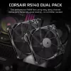 Corsair RS140 140mm korpuso ventiliatorius 2 vnt. komplektas juodas