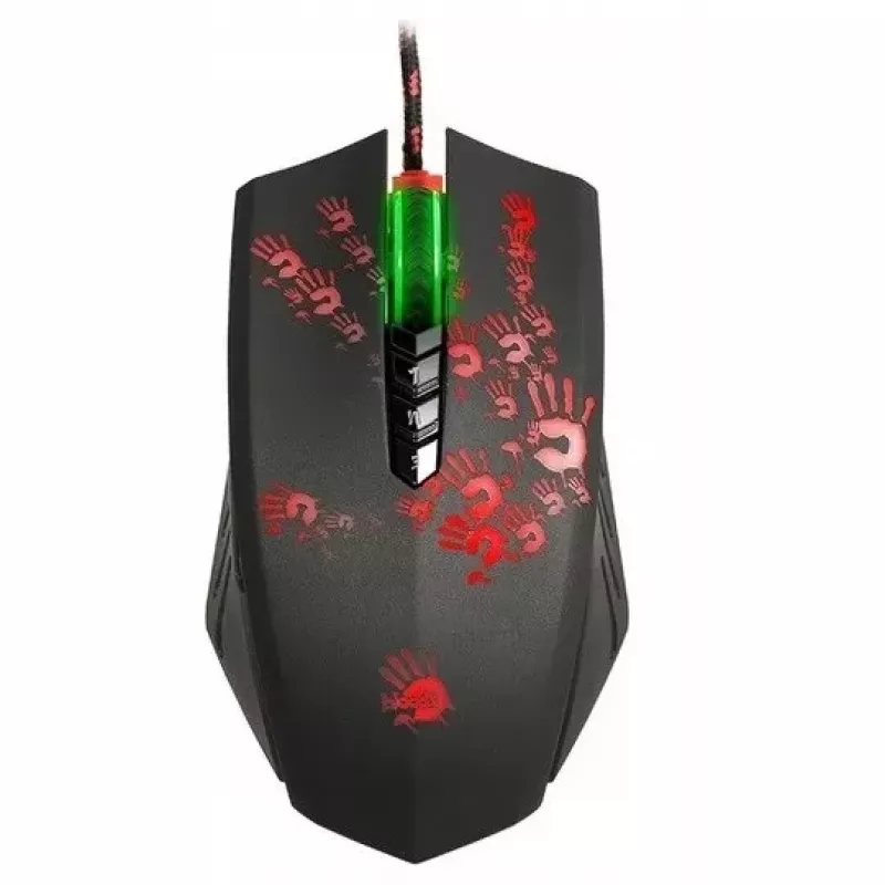 Žaidimų pelė A4Tech BLOODY A60 – optinė, ambidekstrinė, 6200 DPI, USB Type-A, 8 mygtukų, juoda