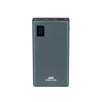 Power bank Rivacase VA1021 10000 mAh, dvi USB išvestys, LED indikatoriai, kompaktiškas nešiojamas įkroviklis