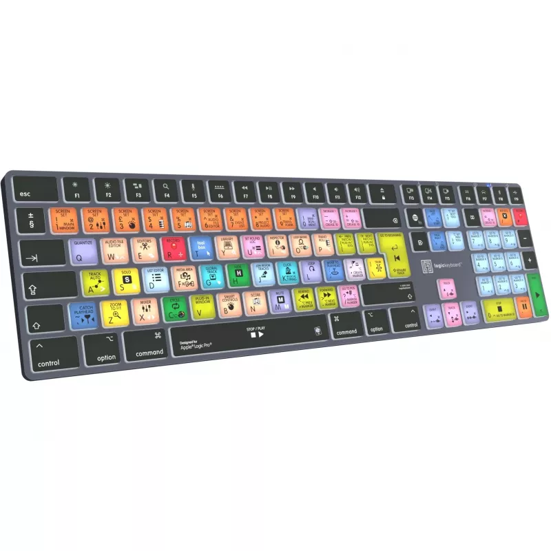 Klaviatūra LogicKeyboard Apple Logic Pro X2 Titan DE Mac, vokiškas išdėstymas – LKB-LOGXP2-TM-DE
