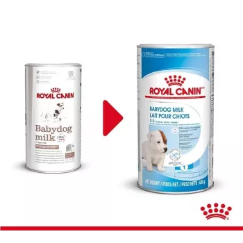 Pieno milteliai šuniukams Royal Canin Babydog Milk 400 g – paukštienos skonis, 33% baltymų, 39% riebalų, vitaminai ir mineralai
