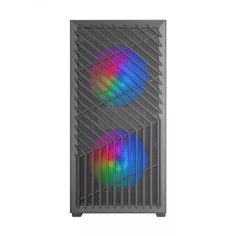 PC korpusas TACENS Mars Gaming MC-VORTEX Mini Tower Mini-ITX/Micro-ATX grūdintas stiklas juodas, 3x120 mm, 27,3 cm GPU, 162 mm aušintuvas