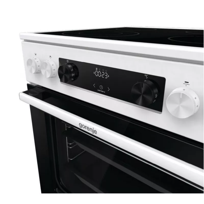 GORENJE GECS6C70WC Laisvai pastatoma elektrinė viryklė su keramine kaitlente