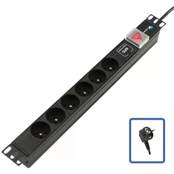 Lanview POWER STRIP 19 - 6 lizdų - 1U (TUPS047)