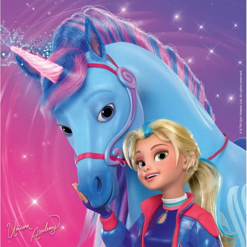 Dėlionė Ravensburger Unicorn Academy – 3 x 49 dalių, rinkinys vaikams