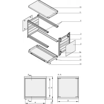 SCHROFF RATIOPAC AIR 193/4U 84HP 315D - Stovo priedas - 4 HE (24571585)