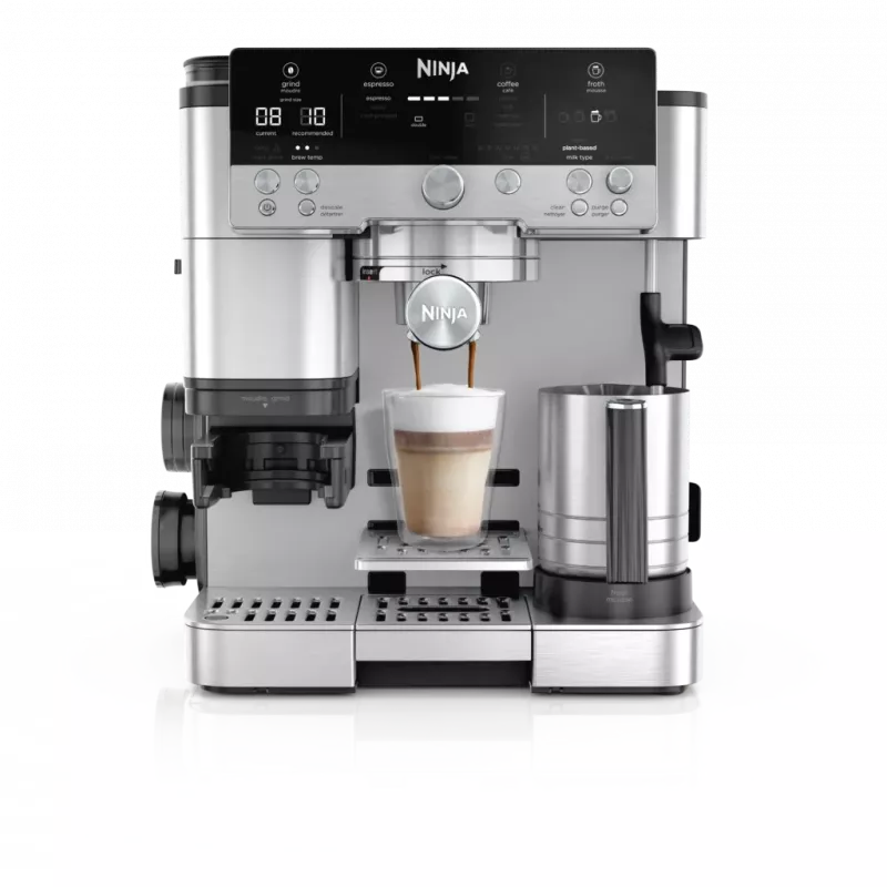 Espresso aparatas Ninja ES601EU – 2 L vandens bakas, vienam puodeliui, juodas/nerūdijantis plienas