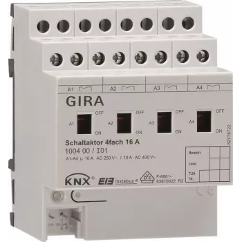 GIRA 100400 komutacinis pavaras 4 kanalų 16A KNX/EIB REG