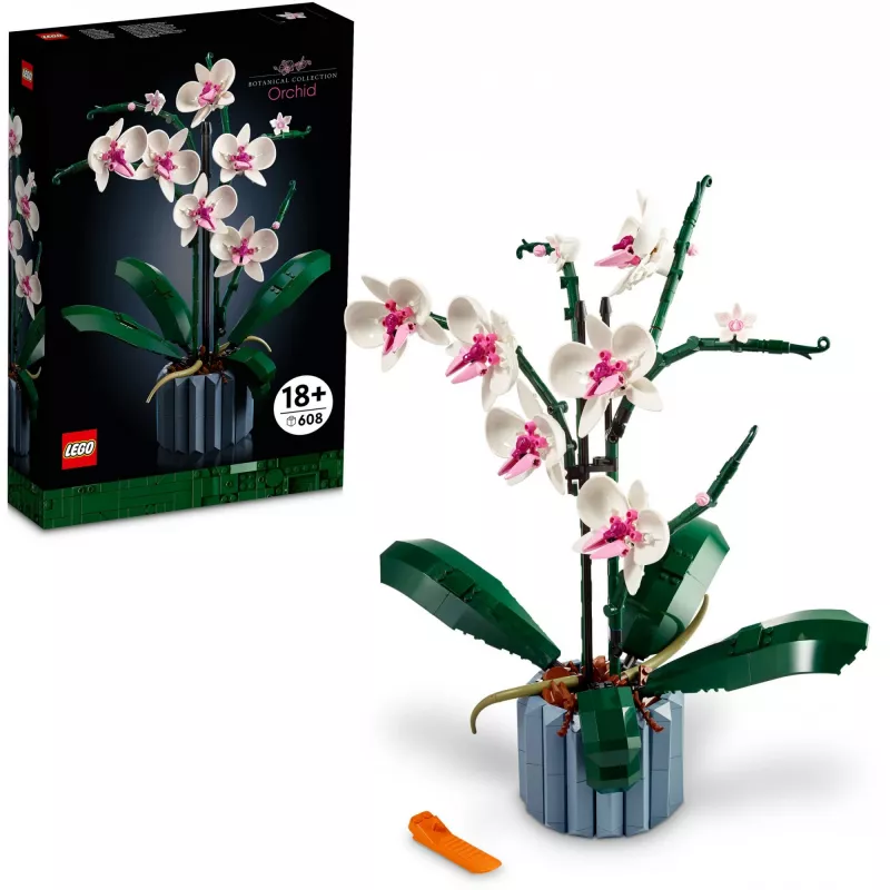 LEGO 10311 Icons Orchidėja – Dirbtinių Gėlių Konstruktorius Suaugusiems, Namų Dekoro Aksesuaras, Botaninė Kolekcija, Dovana Žmonai ar Vyrui