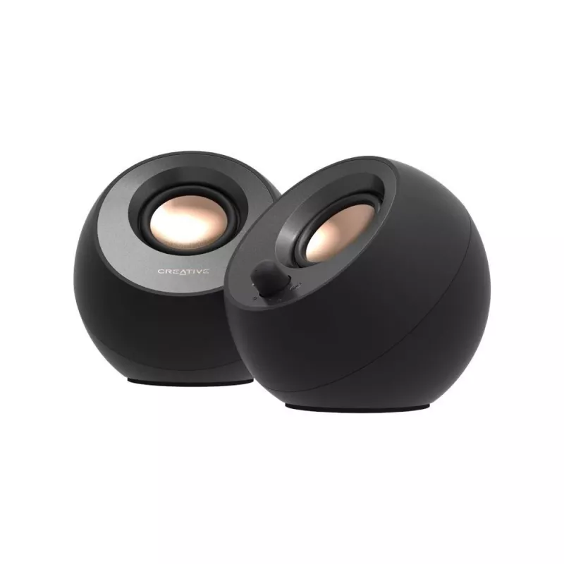 CREATIVE Pebble V3 minimalistiniai 2.0 USB-C staliniai garsiakalbiai su USB garsu, Clear Dialog, Bluetooth 5.0, 8W RMS (16W maks.)
