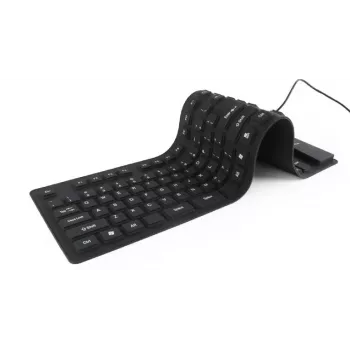Gembird KB-109F-B Silikoninė klaviatūra USB+PS/2 juoda