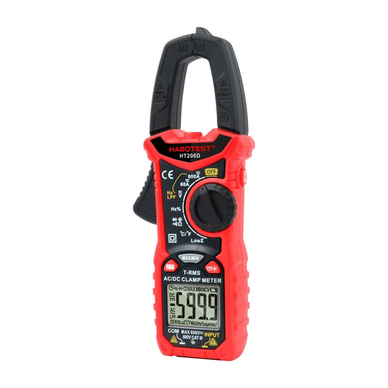 Skaitmeninis srovės spaustukas Habotest HT206D – True RMS, NCV, nešiojamas srovės/įtampos testeris
