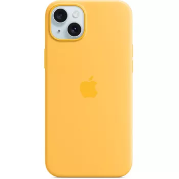 Silicone dėklas Apple iPhone 15 Plus MagSafe oranžinis