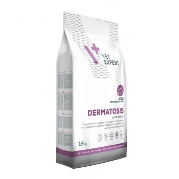 Sausas šunų ėdalas VETEXPERT Dermatosis Ėriena su kriliumi 12 kg – veterinarinė dieta odos problemoms