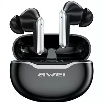 Awei T50 belaidės ausinės Bluetooth 5.3 TWS su įkrovimo dėklu / Juodos
