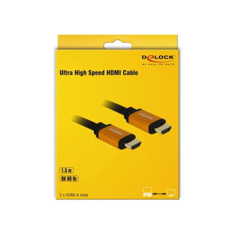 HDMI kabelis DeLOCK 85728 1,5 m Type A juodas auksuotas